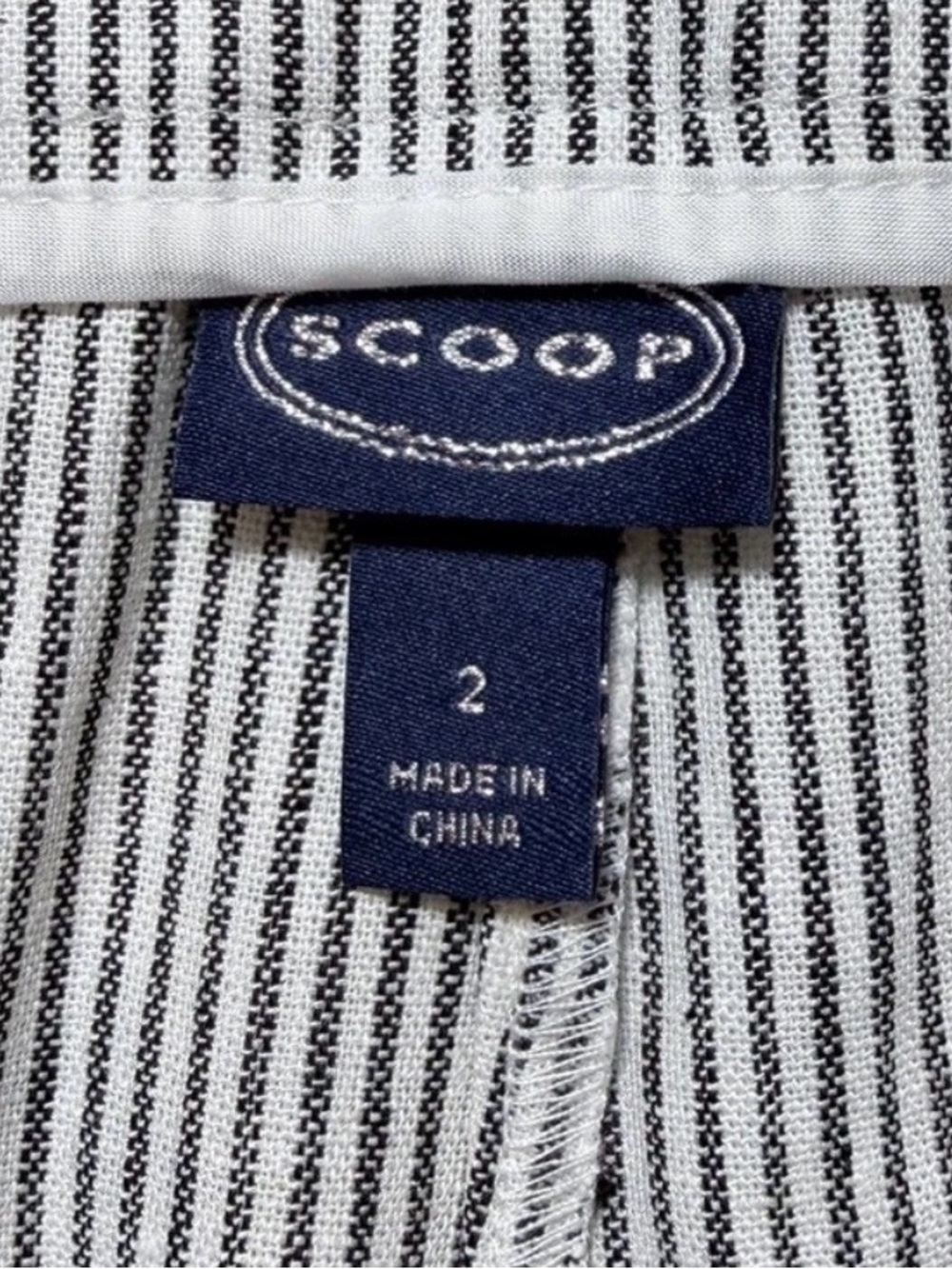 Scoop Linen Blend Wide Leg Pants Size 2 Pinstripe Lightweight Coastal Summer NWT - Picture 3 of 10